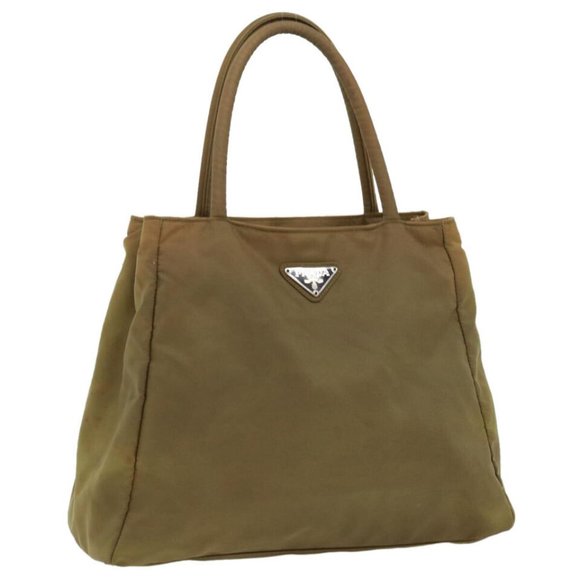PRADA Hand Bag Nylon Khaki Auth - Picture 1 of 16